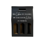 Weinkarton | Schwarz | Geschenkverpackung Wein | Weinbox Karton | mit Spruch