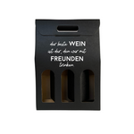 Weinkarton | Schwarz | Geschenkverpackung Wein | Weinbox Karton | mit Spruch