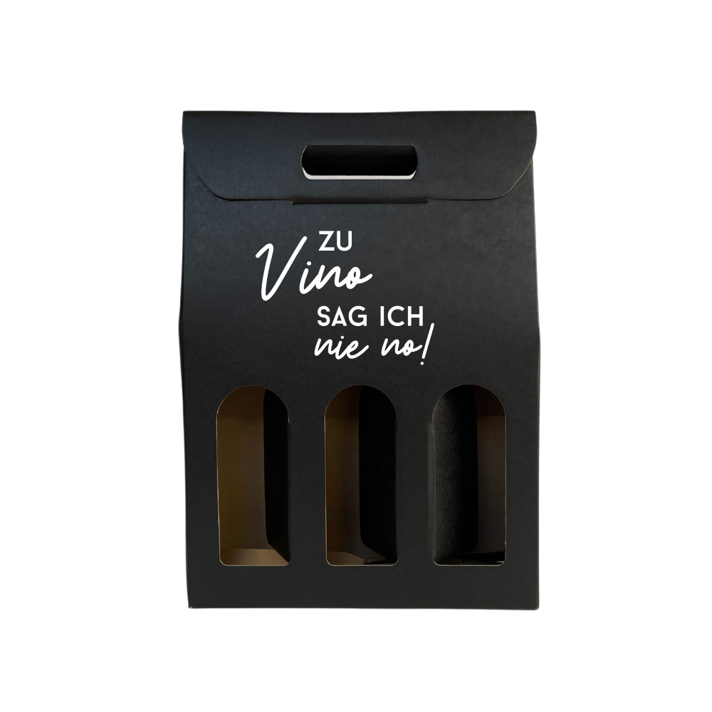 Weinkarton | Schwarz | Geschenkverpackung Wein | Weinbox Karton | mit Spruch