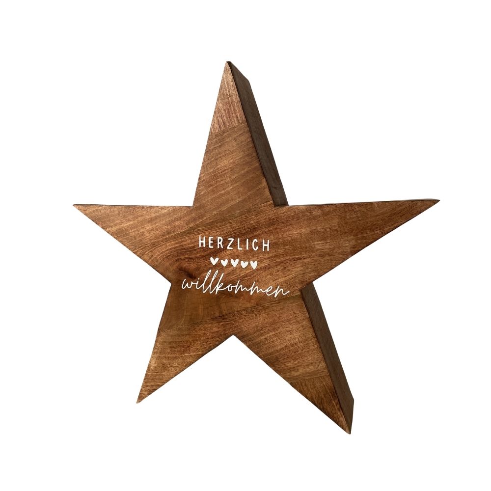 Holzstern Gross | Stern | Holz - beschriftet |  Weihnachtsdeko | frohe Weihnachten