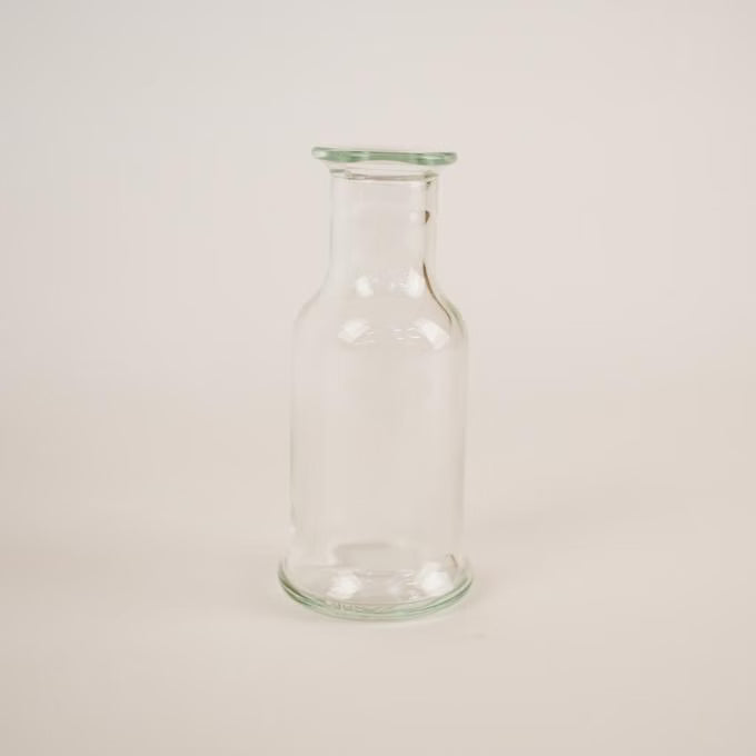 Glasvase | Glasflasche | Klarglas | Mini Vase | Dekoflasche Glas | 17cm