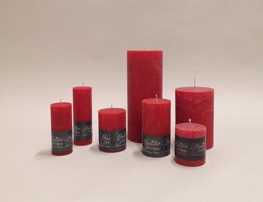 Stumpenkerze | rot | Stumpenkerzen in verschiedenen Grössen | Tischdekoration | Weihnachten