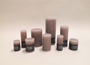 Stumpenkerze | taupe | Stumpenkerzen in verschiedenen Grössen | Tischdekoration | Weihnachten