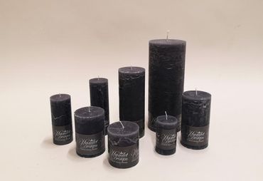 Stumpenkerze | dunkelgrau | Stumpenkerzen in verschiedenen Grössen | Tischdekoration | Weihnachten