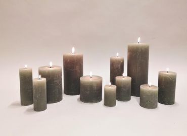 Stumpenkerze | salbeigrün | Stumpenkerzen in verschiedenen Grössen | Tischdekoration | Weihnachten