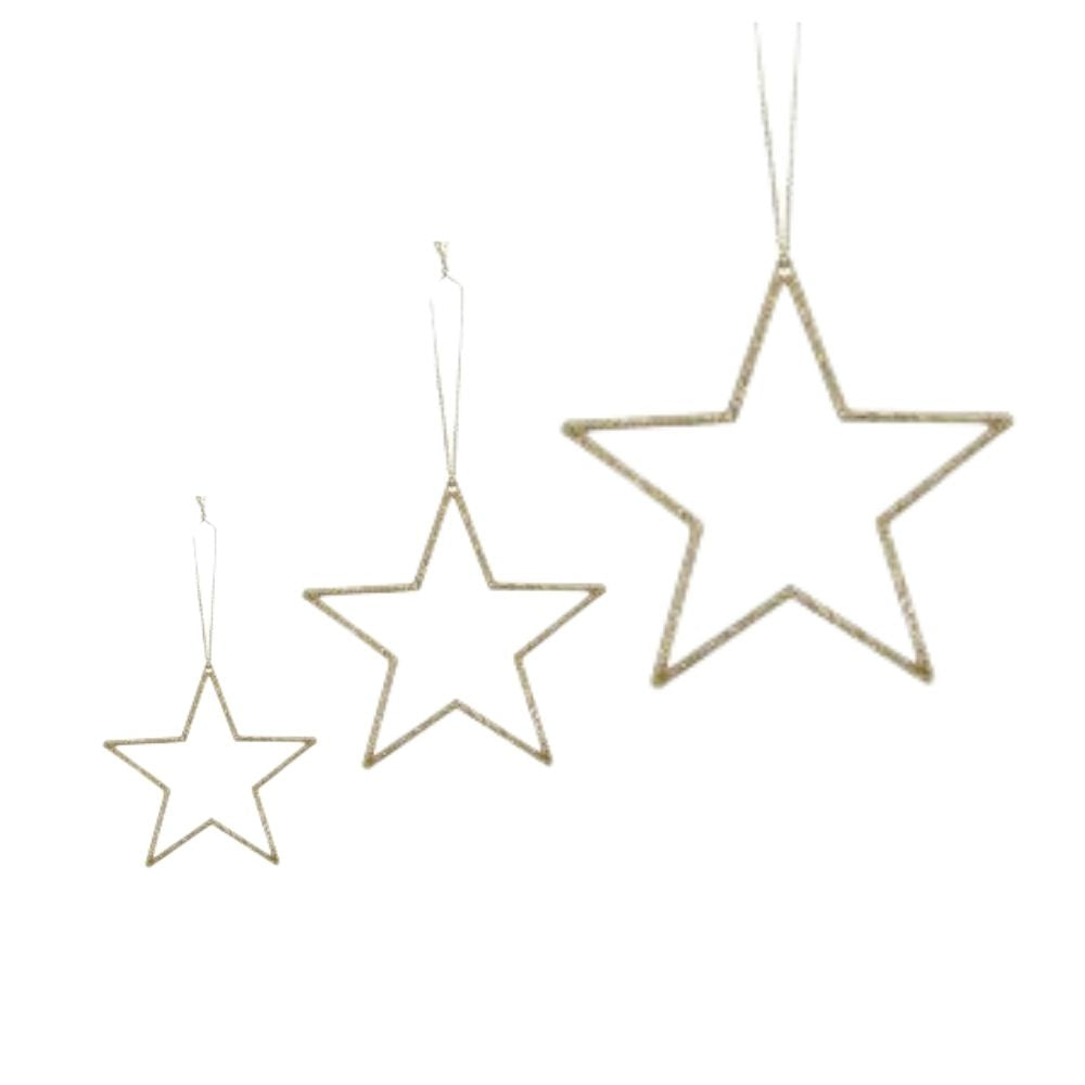 Stern | Hänger | Glittereffekt | gold | 3 Grössen