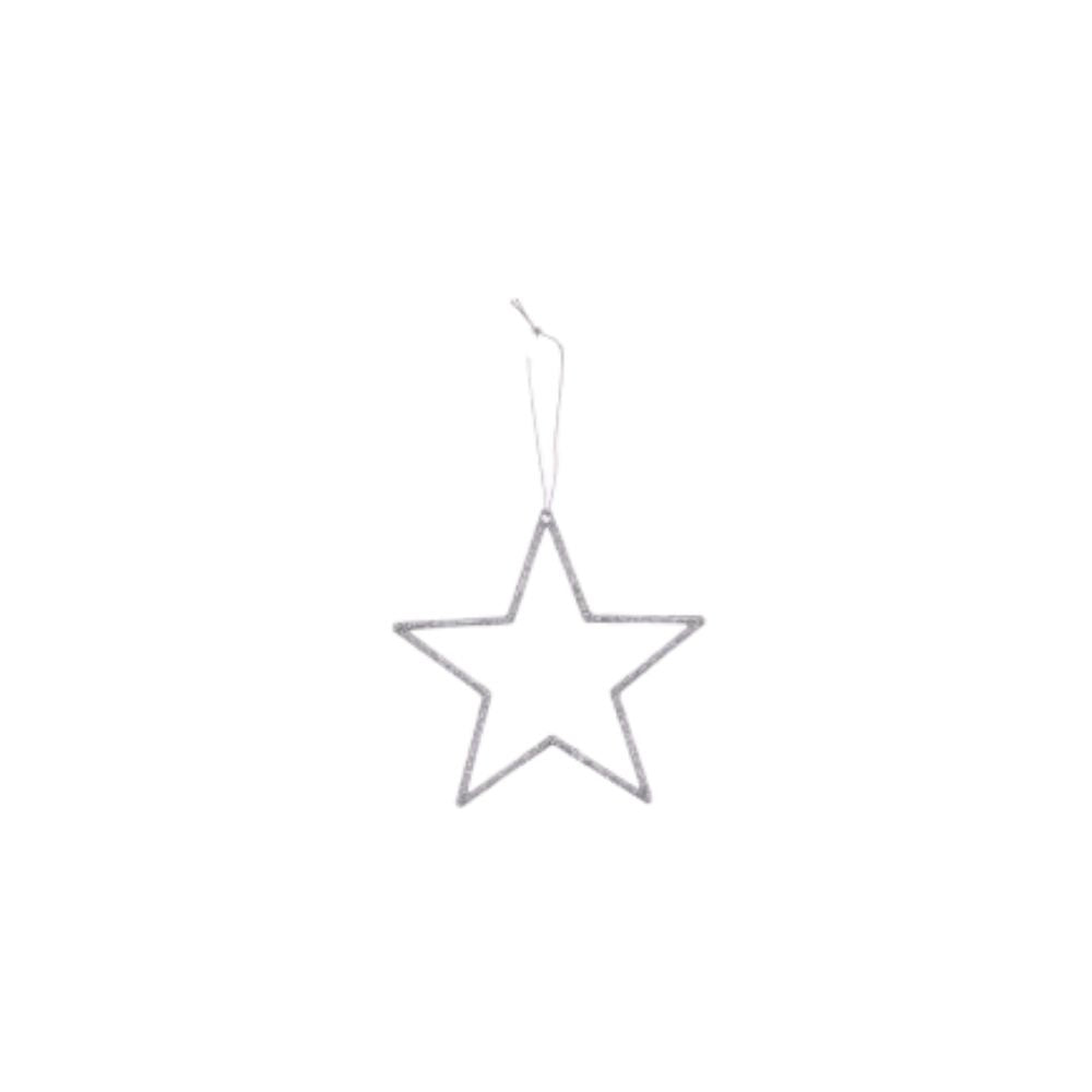 Stern | Hänger | Glittereffekt | silber | 3 Grössen
