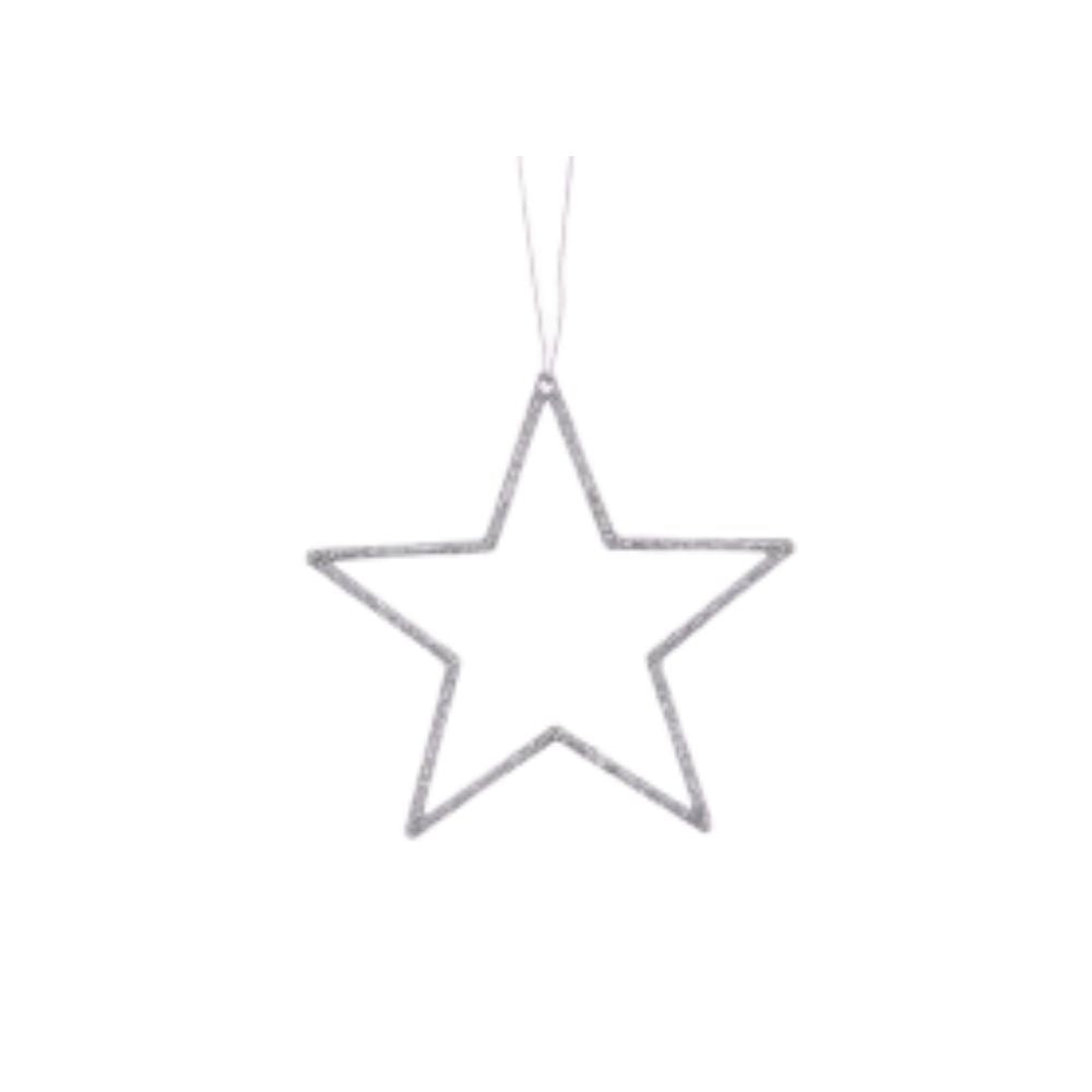 Stern | Hänger | Glittereffekt | silber | 3 Grössen