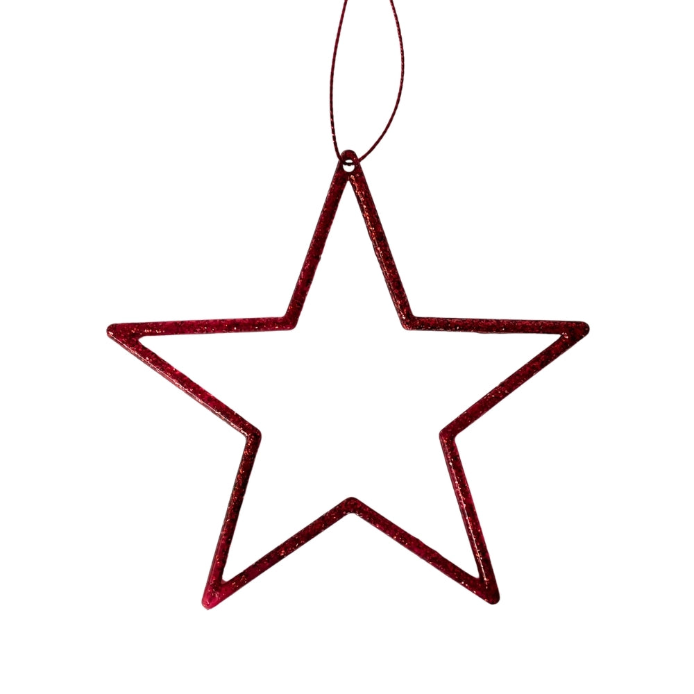 Stern | Hänger | Glittereffekt | rot | 3 Grössen