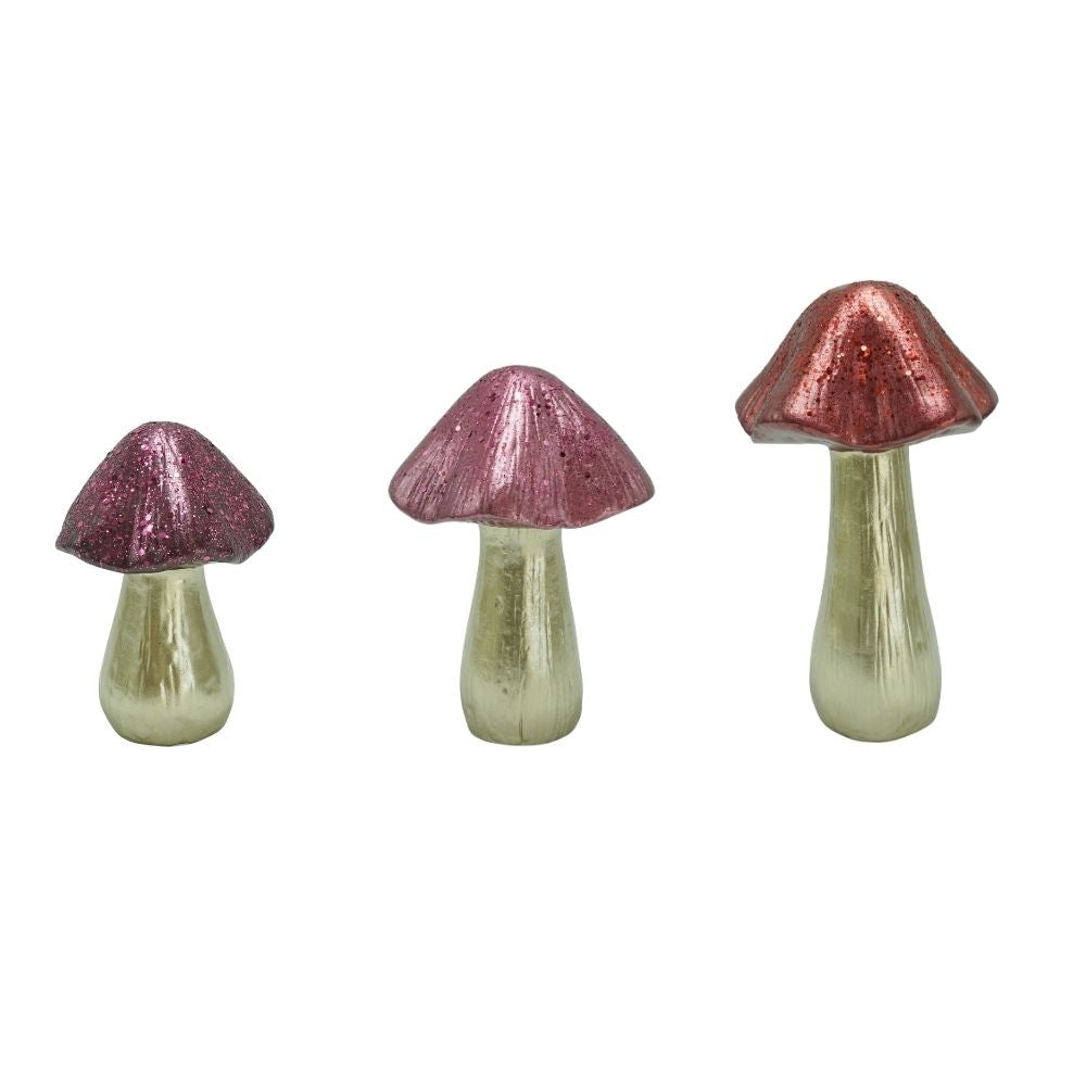 Pilz | gold Rottöne | Porzellan | Deko | 3 Varianten