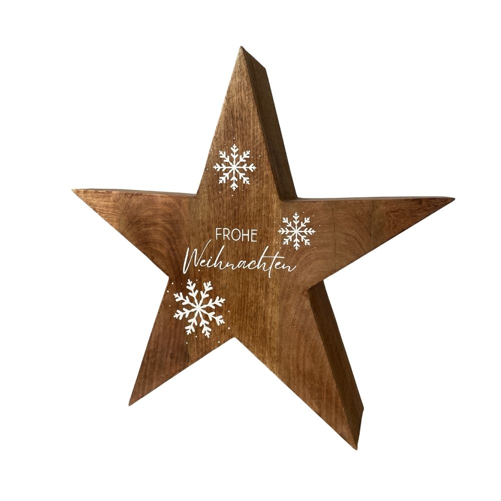Holzstern Gross | Stern | Holz - beschriftet |  Weihnachtsdeko | frohe Weihnachten