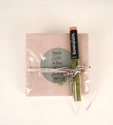 Weihnachtsgeschenk klein | Serviettengeschenk | Geschenk mit Gewürz | Mitbringsel | Tischdeko 