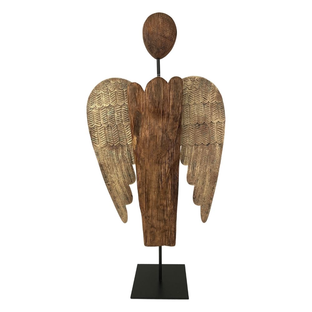 Engel | Weihnachten | Holz | Metallfügel | X-Mas Deko