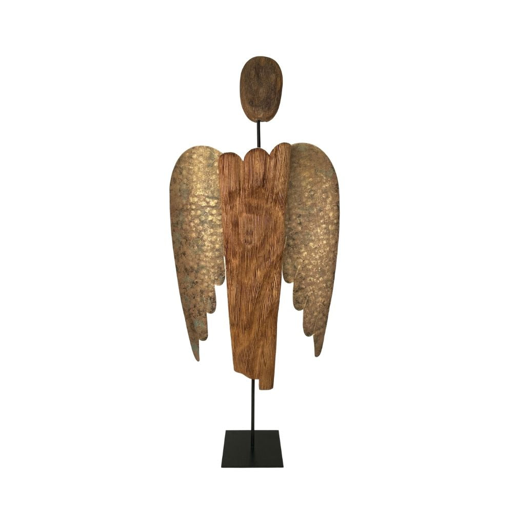 Engel | Weihnachten | Holz | Metallfügel | X-Mas Deko