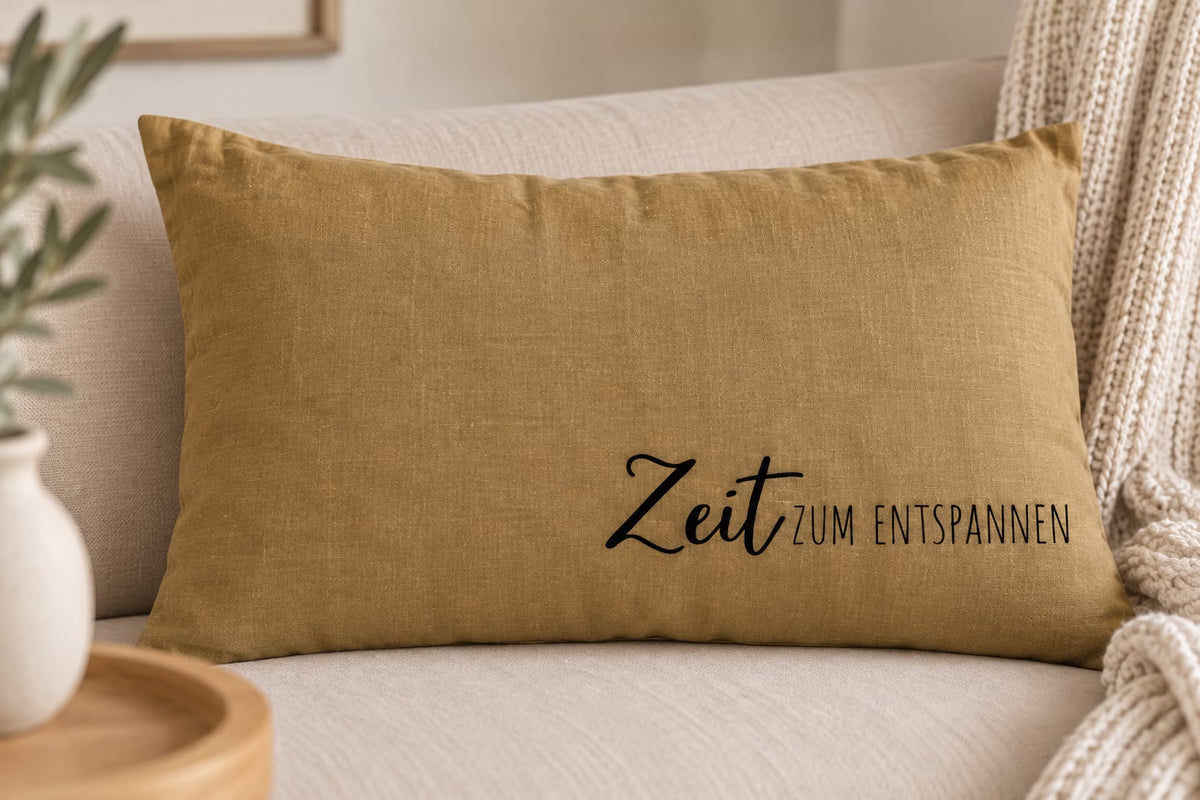 Kissen | Zeit zum Entspannen | Wohnaccessoire | Herbst | Gemütlichkeit