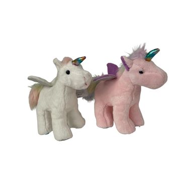 Kuscheltier | Einhorn | Plüsch | Regenbogen | Rosa & Weiss