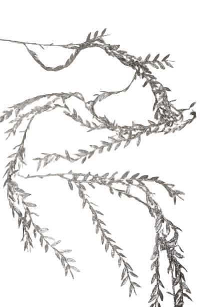 Kunstblumen Glitzer-Girlande Eukalyptus silber