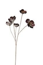 Kunstblume Mohn in Metall-Effekt lila/silber