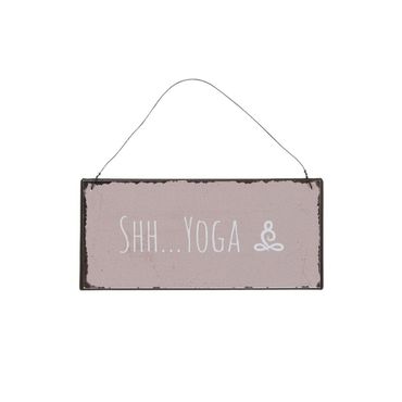 Metallschild | Shh...Yoga | rosa | Dekoschild | Yoga