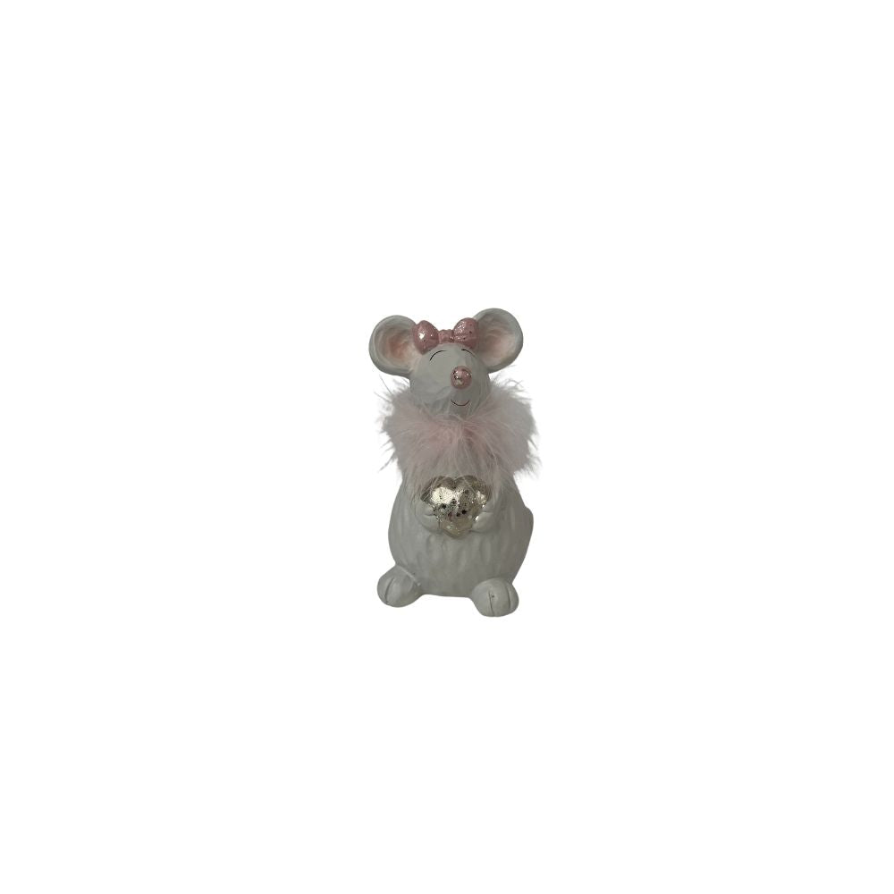 Maus | Deko | schwarz-gold | weiss-rosa | 2 Grössen