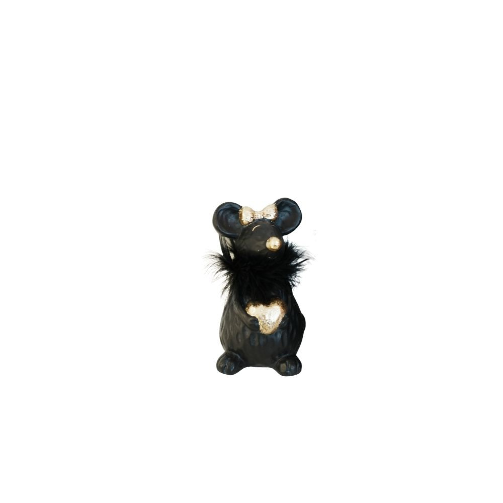 Maus | Deko | schwarz-gold | weiss-rosa | 2 Grössen