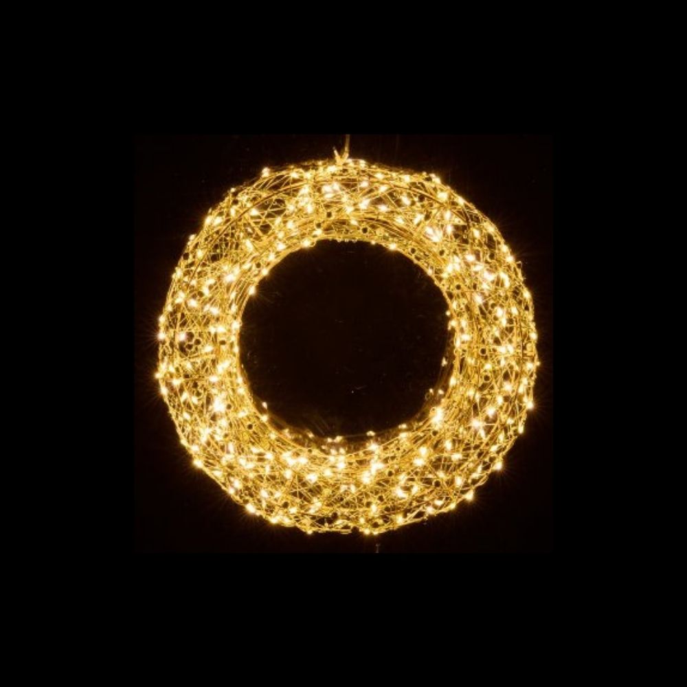 Kranz | Goldbead | LED | 30cm | champagner