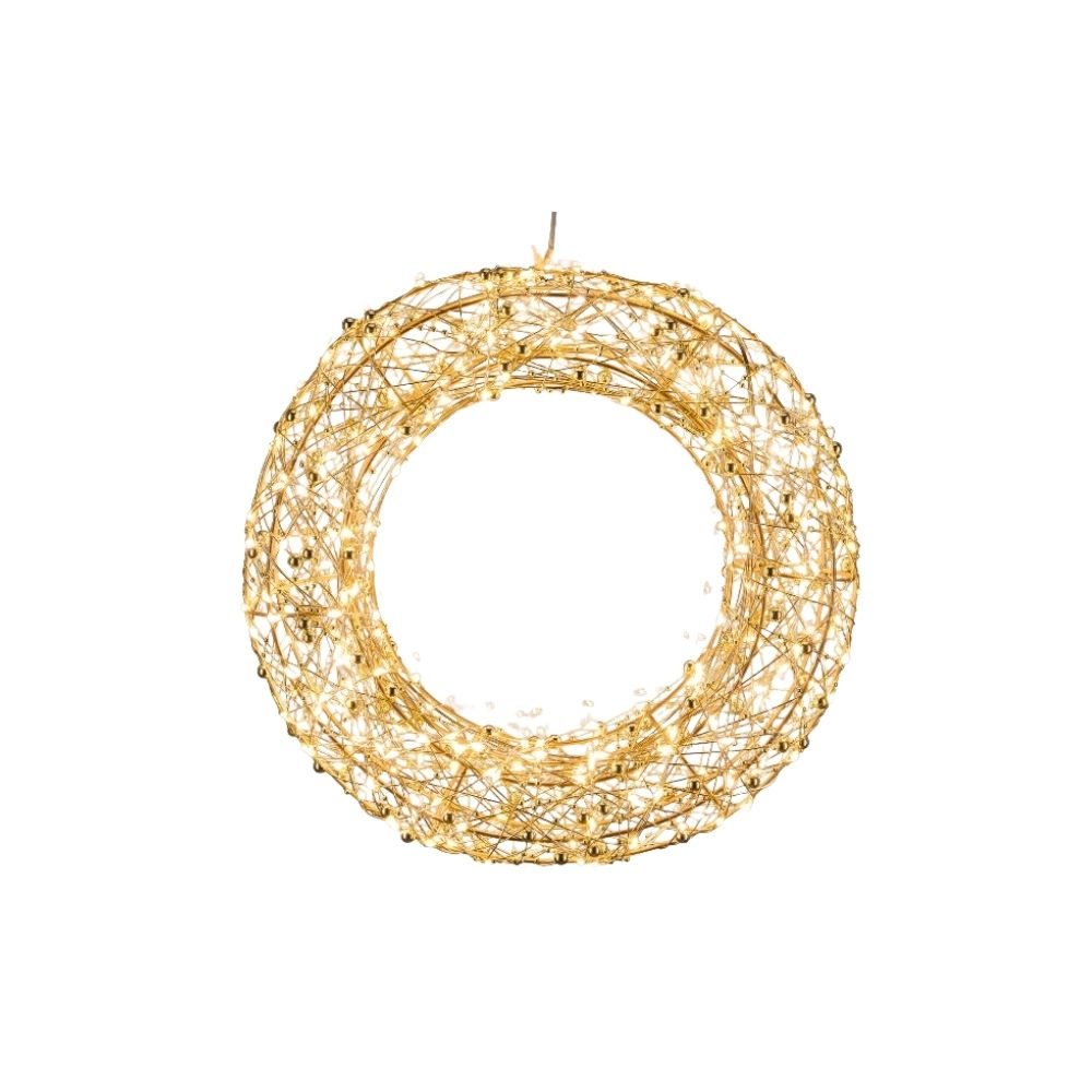 Kranz | Goldbead | LED | 30cm | champagner
