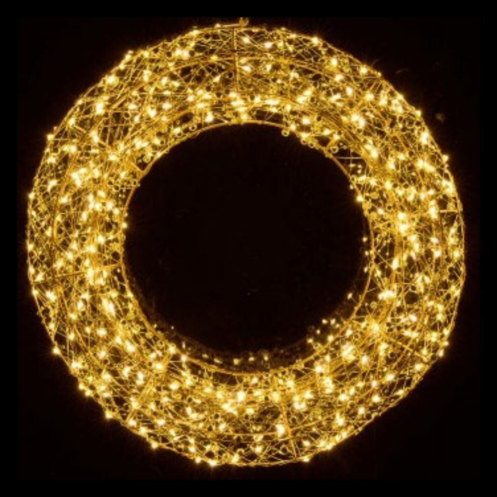 Kranz | Goldbead | LED | 50cm | champagner