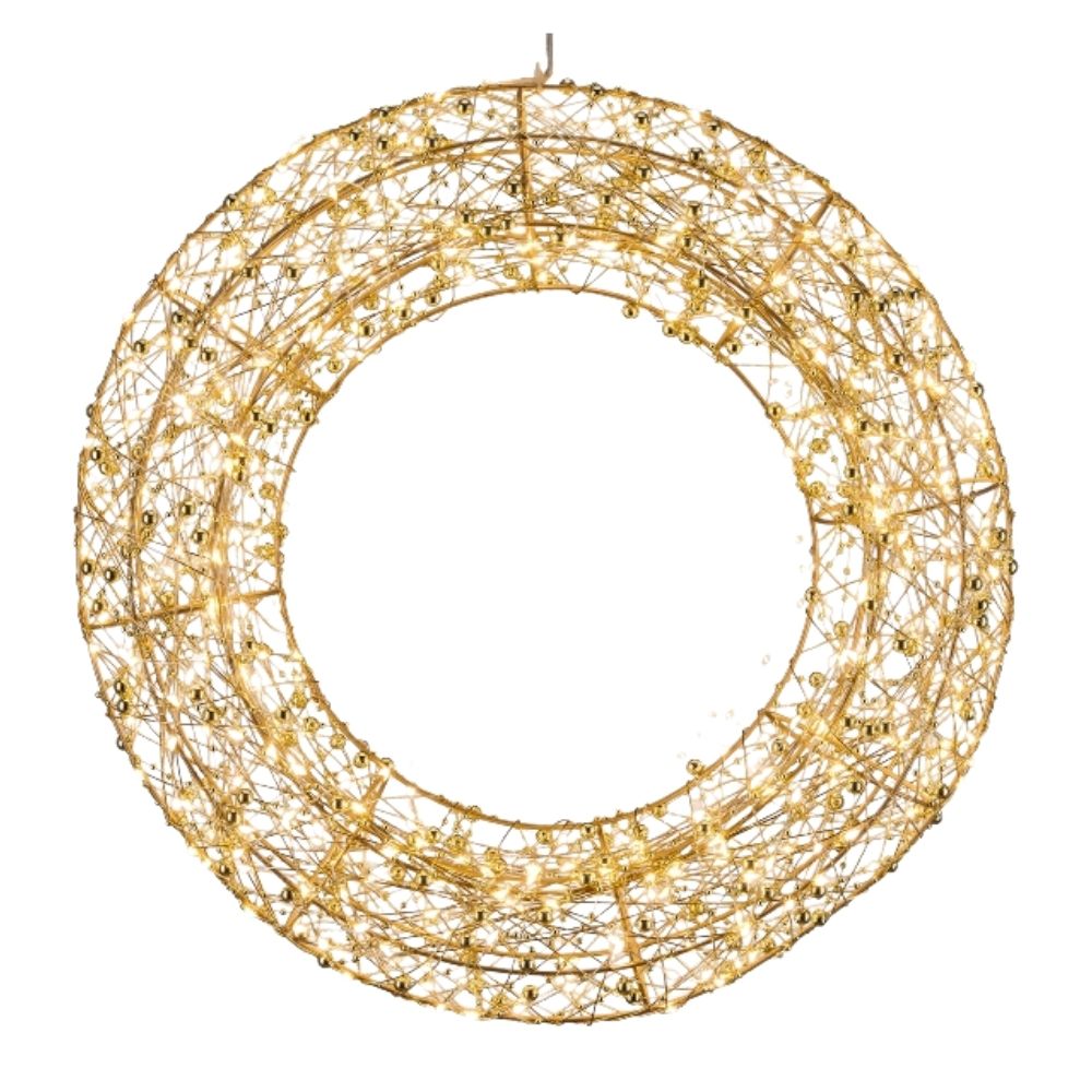 Kranz | Goldbead | LED | 50cm | champagner