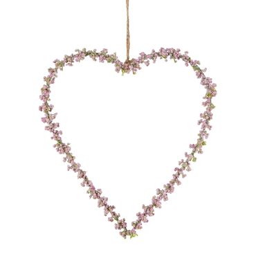 Schleierkraut-Herz | Rosa | Herz zum Hängen | Rosa Deko-Herz | Künstliche Blumendeko