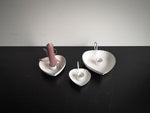 Kerzenhalter Herzform | Metall | weiss | Valentinstag | Ø 9 cm