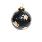Weihnachtskugel | Schwarz-Gold | Vintage | Sterne | Christbaumkugel 