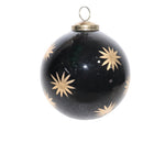 Weihnachtskugel | Schwarz-Gold | Vintage | Sterne | Christbaumkugel 