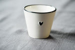 Espresso Tasse | weiss & schwarz | mit Herz | Geschirr 