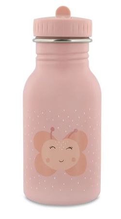 Kindertrinkflasche Schmetterling | Rosa | Trinkflasche Schule | Flasche 350 ml Schmetterling | Edelstahlflasche Kinder