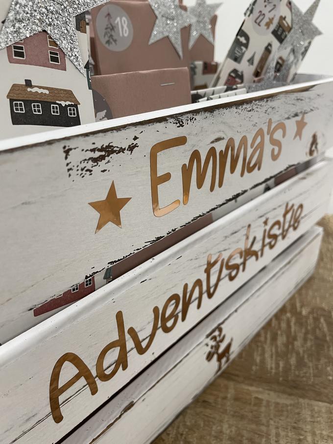 Adventskalender für Mädchen (Beschriftung mit rosé-gold Folie)
