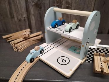 Autorennbahn | Holz | Rennstrecke | ab 2 Jahre | inkl. Zubehör