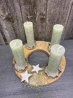 Adventskranz - Basis Holz & Nickel (ohne Inhalt)