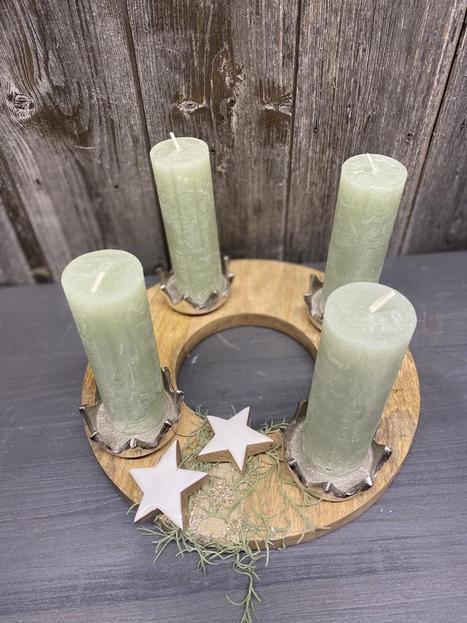 Adventskranz - Basis Holz & Nickel (ohne Inhalt)