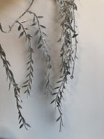 Kunstblumen Glitzer-Girlande Eukalyptus silber