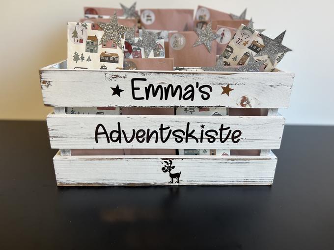 Adventskalender für Mädchen (Beschriftung mit rosé-gold Folie)