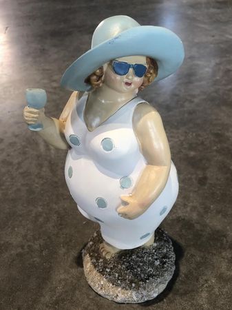 Beach Lady | Dekofigur | Sommer | Sektglas | stehend