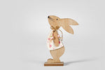 Fräulein Hase aus Holz rosa