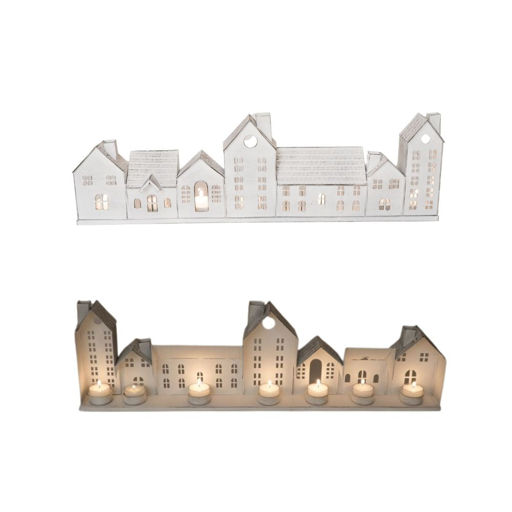 Lichterstadt | Beleuchtung | shabby weiss | brass | Metall | 