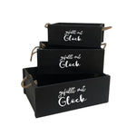 Holzkiste | Geschenkverpackung | gefüllt mit Glück | Schwarz | Geschenkkiste