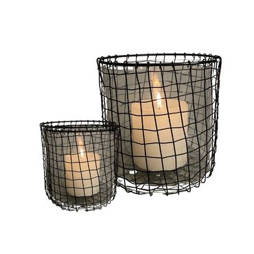 Windlicht | Draht | Schwarz | Glas | Kerzenlicht | Kerzendeko