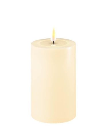 Indoor LED Kerze Creme - Kerzen-Ø 7.5 cm, Höhe 12.5 cm