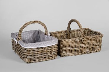 Rattankorb | ohne Futter | mit Stoff | Picknick 