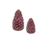Tannenzapfen | rosa glitzer | Winterdeko | Porzellan | 2 Grössen 