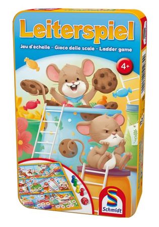 Leiterspiel | Mausspiel | Familienspiel | Metalldose | Spiel für Kinder